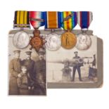 Five: A.G.S. 1902, 1 clasp Somaliland 1902-04 (C.F. Clark, Pte RM HMS Porpoise); 1914 star with
