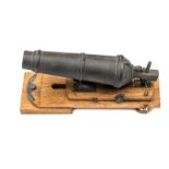 A well made model of an early 19th century 68 pounder carronade, cast iron barrel 11¼” overall