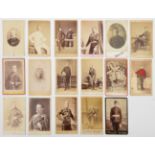 16 late 19th century military carte de visite photographs: two identified as Lieut Richards of the