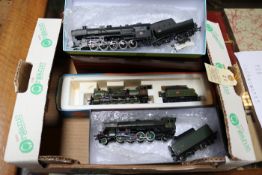 4 H0 gauge locomotives by Liliput, Roco and Jouef. A Liliput SNCF Class 150Y 2-10-0 tender loco,