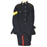 A Sergeants No 1 dress blue jacket of The Gloucestershire Regt, WM collar badges, KC staybrite