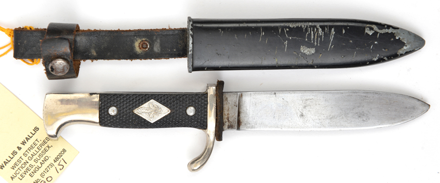 A post war German Boy Scout knife, by Rehwappen, Solingen, similar to a small Hitler Youth knife