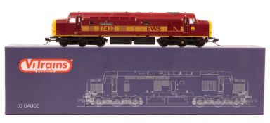 A ViTrains 00 gauge Class 37 Co-Co diesel locomotive. An example in EWS maroon and gold livery,