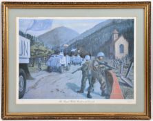 “The Royal Welch Fusiliers at Gorazde”, in Bosnia 1995, coloured print after the original by Toby