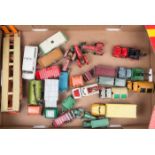 23 Dinky Toys / Supertoys commercial vehicles, most for restoration. Bedford Pallet-Jekta van,