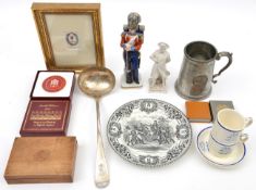 A silver plated ladle, engraved badges and “3rd Vol Battn. RWF” on stem (some wear); a pewter