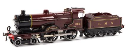 A Hornby O gauge No.2 Special 4-4-0 tender locomotive. A clockwork 2- rail example finished in LMS