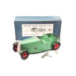 A rare Tri-ang pre-war No.MT4 large scale tinplate Magic Sports Car by Line Bros Ltd. A clockwork