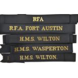 A similar lot of 27 comprising 2 old weave with full stop: HMS Wilton and Woolwich; 19 old weave