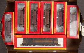 A small quantity of 00 railway by Hornby, all in EWS maroon and gold livery. A Class 58 Co-Co diesel