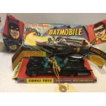 A Corgi Toys Batmobile (267). Early example with Batwheels and black rubber tyres in gloss black