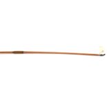 A ladies yew longbow, padded central section, horn tip at each end, 67” long. GC