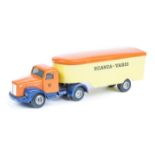 A Dutch Tekno Scania Vabis 76 normal control articulated box van. In Scania Vabis orange, yellow and