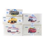 13 Corgi Classic vehicles/sets. 3x 2 vehicle sets- Burlingham Seagull and AEC Regal - Whittle’s. Guy