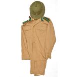 A North Vietnamese Army officer’s “dry season” light weight uniform, c 1970, comprising jacket