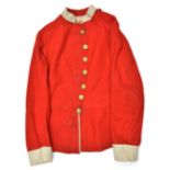 A Vic infantry OR’s undress scarlet tunic, white facings, universal pattern brass buttons, stamped