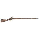 A French 16 bore military style flintlock trade musket, 52½” overall, barrel 37” with octagonal