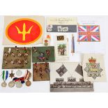 A diorama of the Colour Party R Welch Fusiliers, 6 lead figures, another of the Pioneers of the