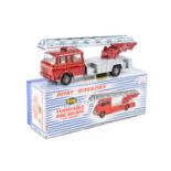 A Dinky Supertoys Turntable Fire Escape (956). An example in red and silver. Includes 8x firemen,