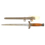A Third Reich Army officer’s dagger by Eickhorn, the hilt with silver plated mounts and dark