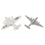 2 Dinky Toys Aircraft. A Giant High Speed Monoplane (62y) in silver and a Four Engine Liner (62r) in