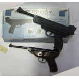 A .177” Webley Typhoon break action air pistol, number 0207 01169, VGWO & as New Condition, in its