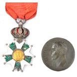 France: Legion of Honour Chevalier’s medal, Napoleon head right, 2nd Empire Crimea period, VF (