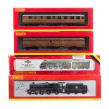 A quantity of OO Hornby Railway. 2 tender locomotives - BR class 5MT 4-6-0 tender locomotive 44098