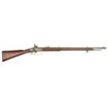 A 20 bore Enfield type 2 band percussion musket, 48½” overall, barrel 32¾” with folding rifle