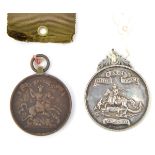 5th Foot Order of Merit, with struck obverse and engraved reverse, diam 35mm, with ornate loop