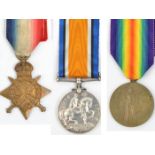 County of London Yeomanry WWI medals: 1914-15 star (Capt J B W Robinson, 3/C of LY), 1st theatre