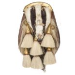 An officer’s undress badger head sporran of The Argyll & Sutherland Highlanders, brass cantle, white