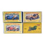 12 Matchbox Models of Yesteryear in 2nd Series boxes. A 1911 Model T Ford (Y-1), a 1911 Renault (Y-