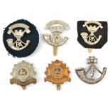 3 Somerset LI cap badges, large, small and 4th/5th Bns; Bedfordshire bi-metal and all brass; and