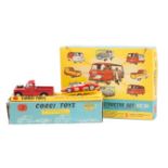 2 Corgi sets. Gift Set No.17 – Land Rover with Ferrari Racing Car on Trailer, Land Rover missing