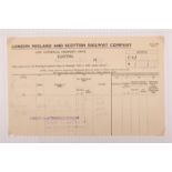 An album of London, Midland and Scottish Railway (LMS) and BR (ex-LMS) related documents. A ring-