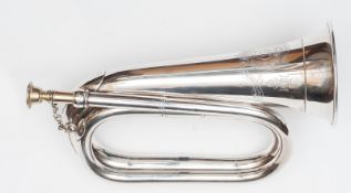 A George VI presentation quality silver bugle engraved on the top with GVIR badge of The Royal