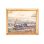 An original oil painting on board by Cuthbert Hamilton Ellis. A portrait of a Caledonian Railway