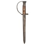A WWI trench knife, made from a P1888 Mk 1 second type bayonet, DE blade 10”, flat knucklebow welded