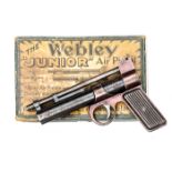 A pre war .177” Webley Junior air pistol, number J3384, with fluted metal grips. GWO & C,