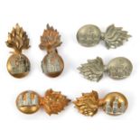 3 pairs R Inniskilling Fus collar badges, all WM, bi-metal upright and do. sideways. GC to VGC