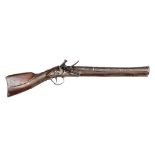 A small early 19th century Turkish flintlock blunderbuss, 22½” overall, swamped steel barrel 12¾”