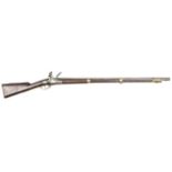 A Continental 14 bore military flintlock musket, c 1815, 52” overall, barrel 37” with small standing