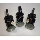 3 S[E]R/LNER Railway hand lamps. 2x S[E]R black painted lamps, one marked ‘T.E. Bladon & Son Ltd.