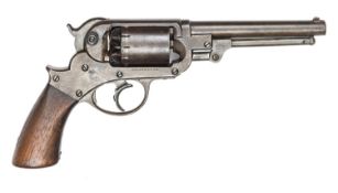 A scarce 6 shot .36” Starr Arms Co double action Navy percussion revolver, 11½” overall, barrel