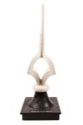 A BR (SR) railway signal finial. A two-piece cast iron finial painted black and white.