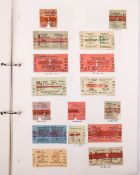 An album of mainly LNER Railway (London & North Western Railway) and bus related tickets. A ring-