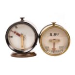 2 Railway Signal Repeaters. A home signal indicator in a bakelite case, together with a SR indicator