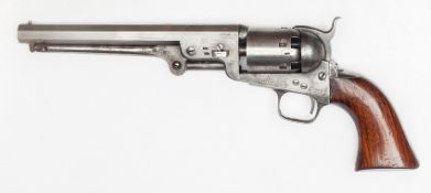 A 6 shot .36” Colt Model 1851 London Navy percussion revolver, number 17064 (1855) on all parts,