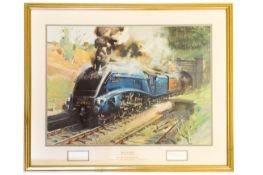 2 signed and framed prints by Terence Cuneo. ‘Mallard’, showing Gresley A4 Class locomotive, Mallard